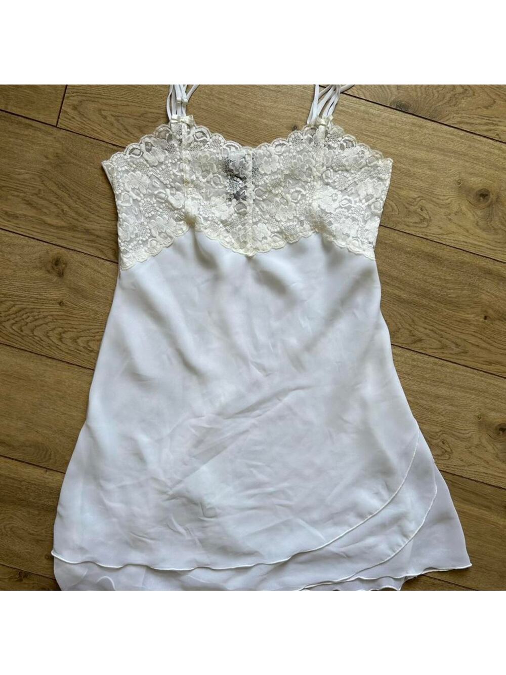 Vintage white lace slip dress